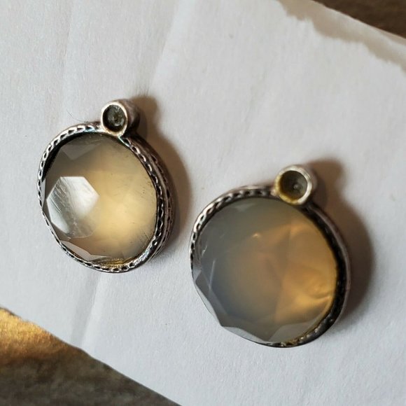 Satellite Paris Faceted Quartz Earrings Studs - Picture 4 of 11